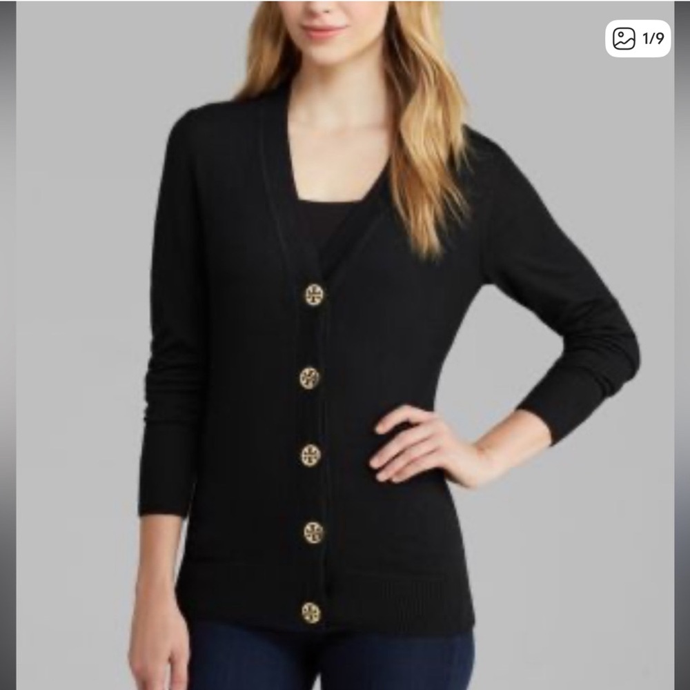 Tory Burch Navy Cardigan with Gold Buttons S